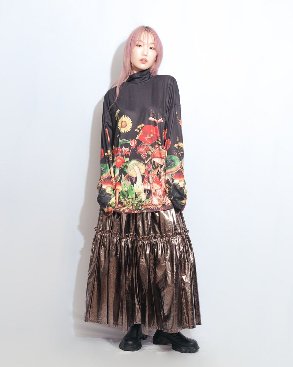 ＆ellecyきのこハイネックロンT ＆ellecyきのこハイネックロンT