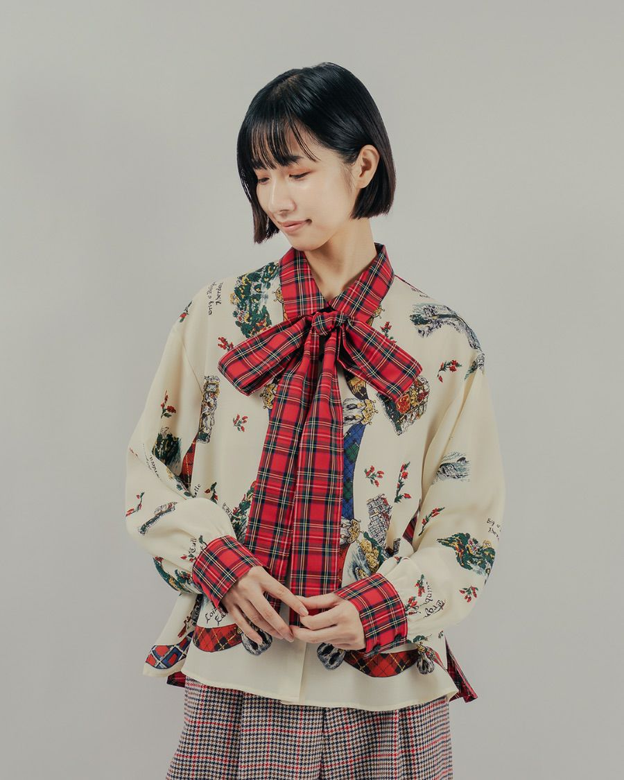 ボーダーパフショルダープルオーバー | CRAYON ONLINE STORE