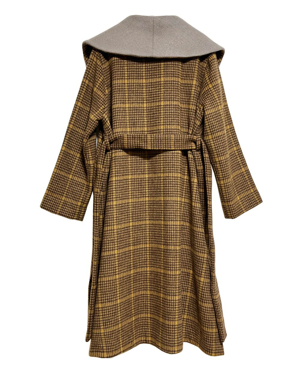 【極美品】　Lois CRAYON グリーン　チェック　ノーカラー　コート 極美品】 Lois CRAYON グリーン チェック ノーカラー コート