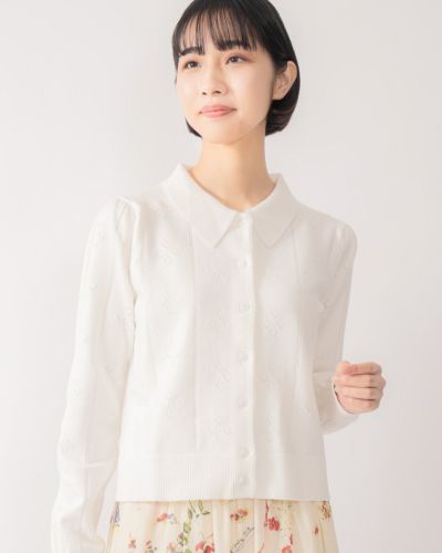 Lois CRAYON 小紋柄フリルブラウス Lois CRAYON 小紋柄フリルブラウス トップス