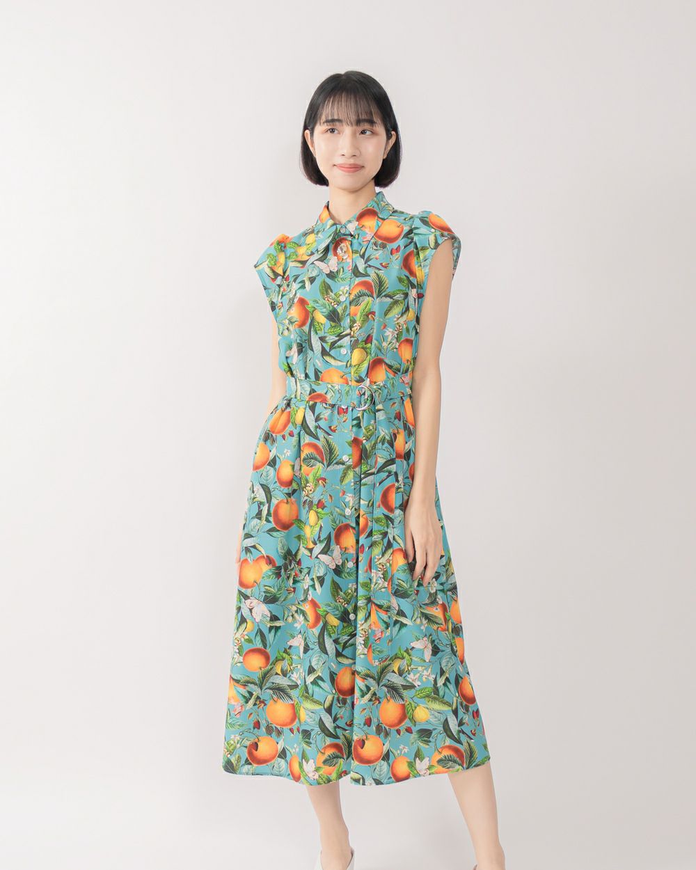 美品 ロイスクレヨン Lois CRAYON ミクロガーデンプリントワンピース M 