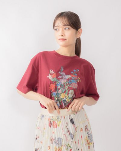 【日本製】オーガンジー刺繍ワンピース ブラック 5分袖／Lois CRAYON 日本製】オーガンジー刺繍ワンピース ブラック 5分袖／Lois