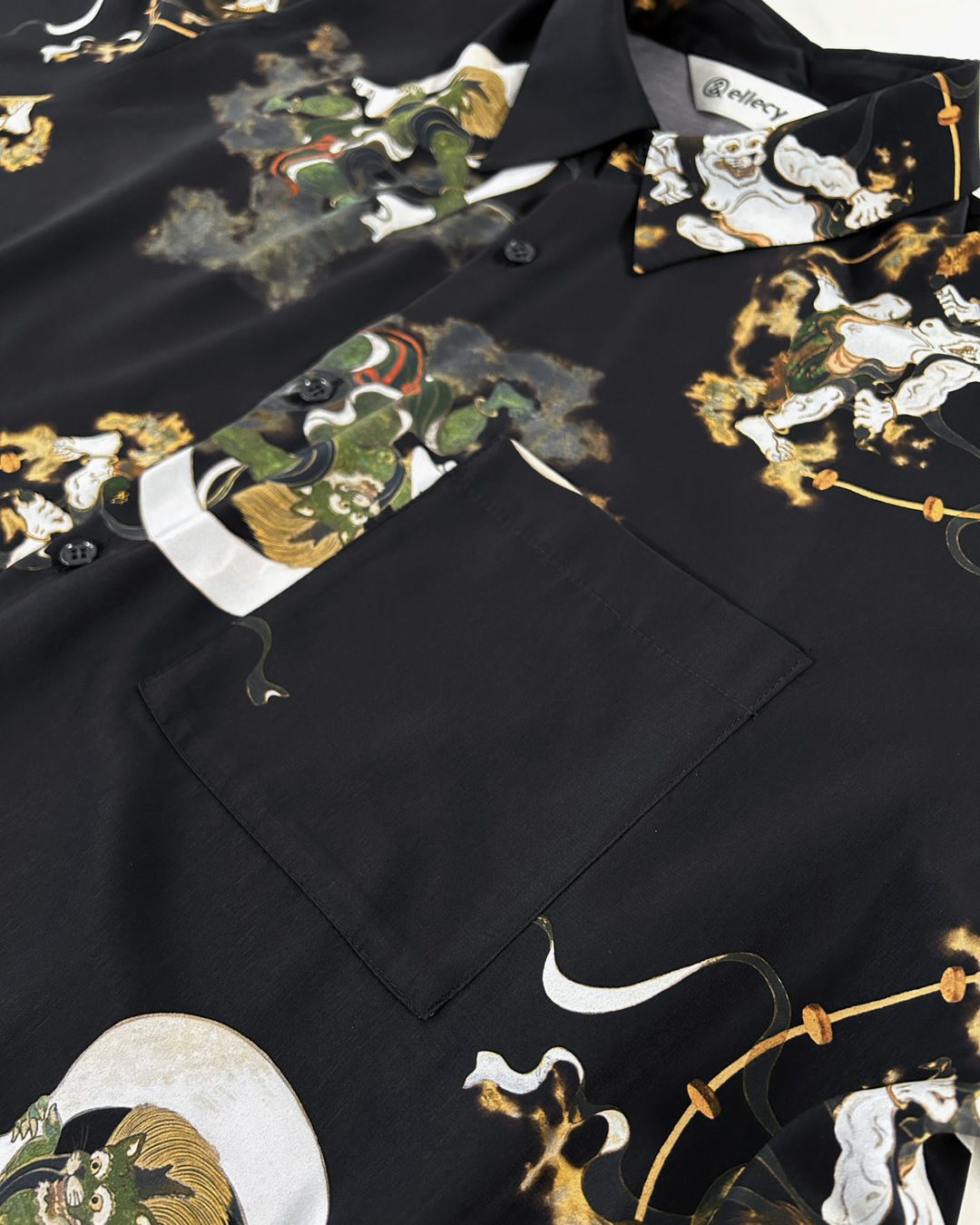 &ellecy アンドエルシー 猫風神猫雷神スカジャン &ellecy アンドエルシー 猫風神猫雷神スカジャン