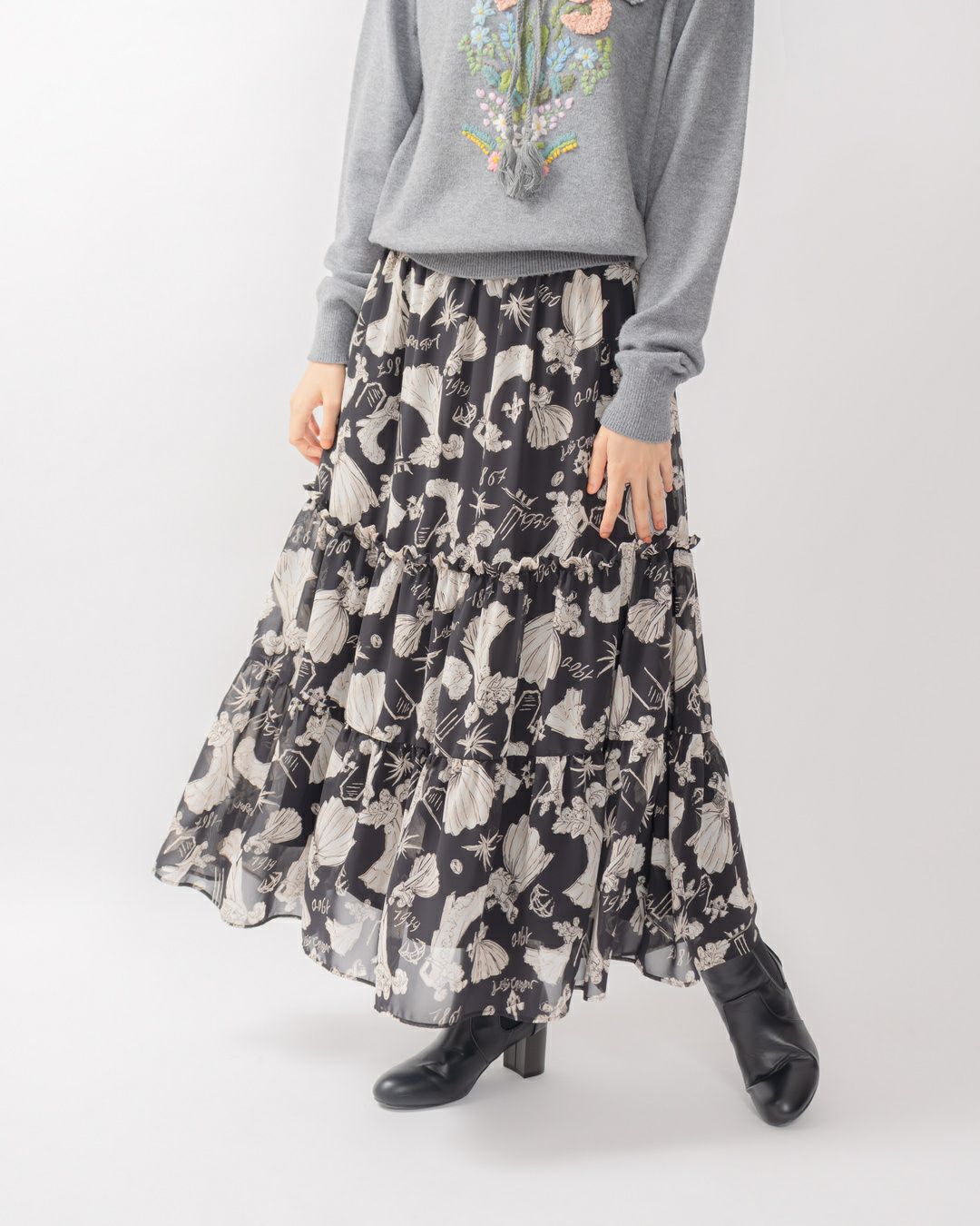 アンドエルシー　猫まみれスカート　ベージュ アンドエルシー 猫まみれスカート ベージュ 猫まみれスカート | CRAYON